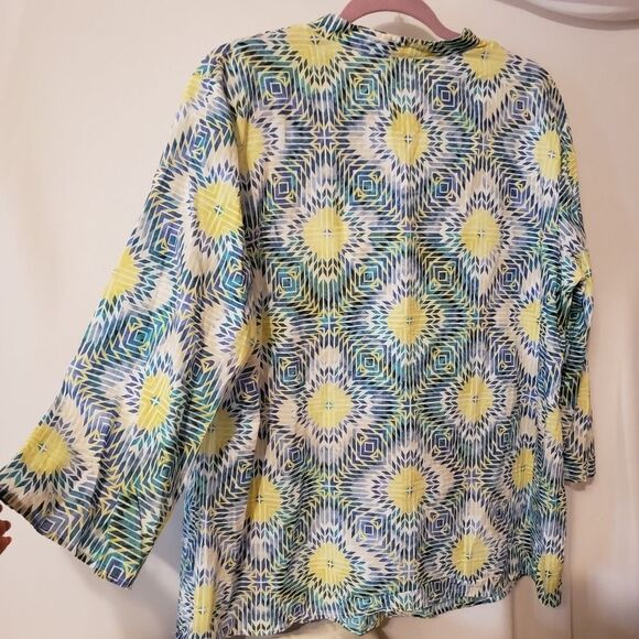 JM Collection Cotton Gem accents Shirt 12 - Picture 5 of 5